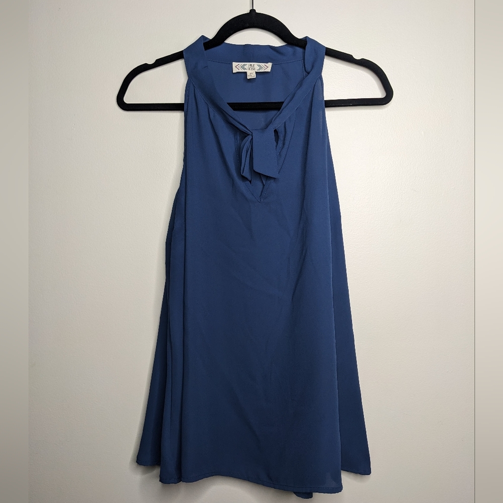 Blue Blouse with Tie